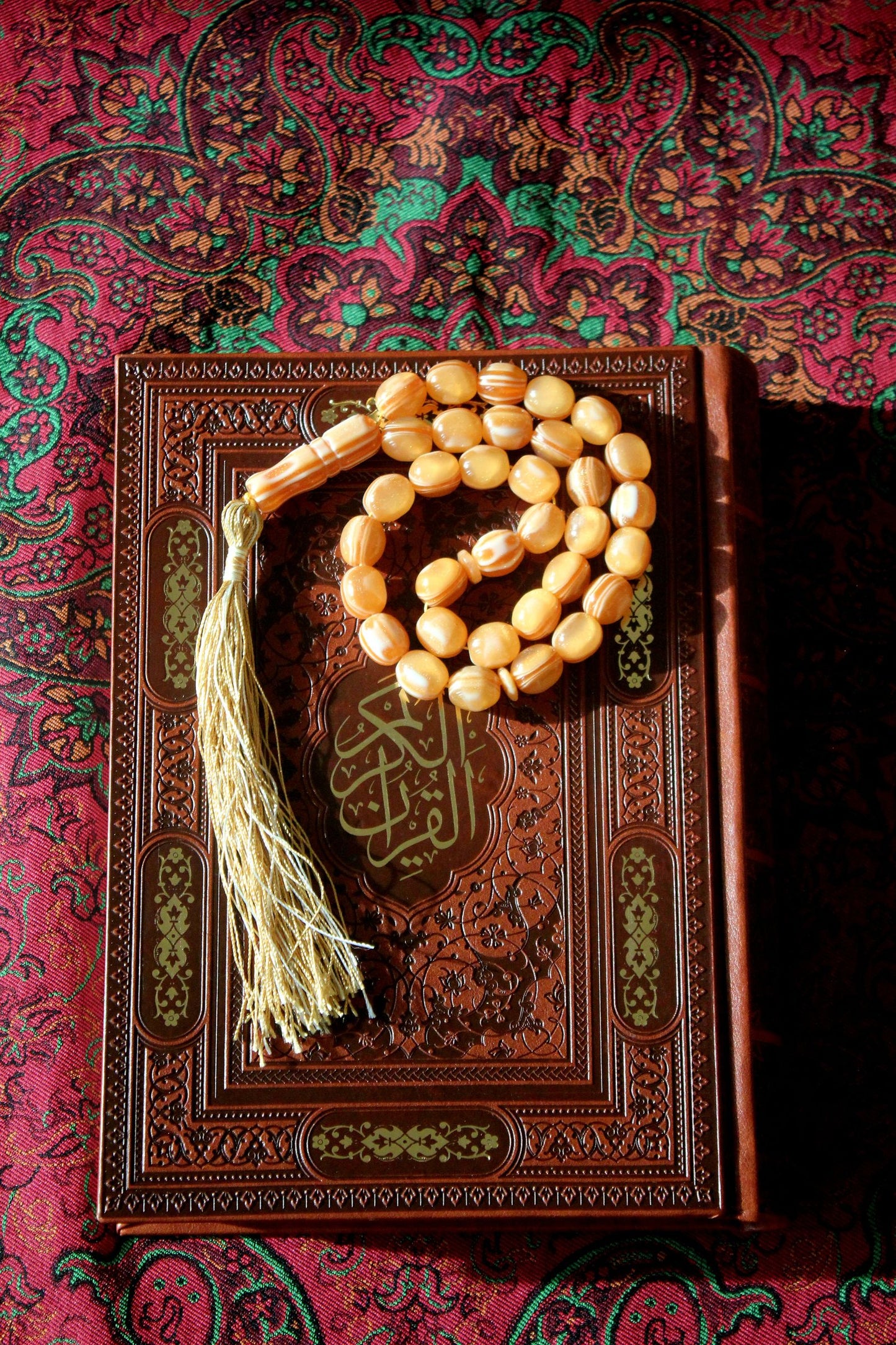 Cognac amber tasbih with tassel